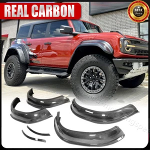 For Ford Bronco 2021-2023 REAL CARBON Wide Fender Flares Wheel Arch Trim Cover - Picture 1 of 16
