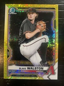 2021 Bowman Prospects Chrome Yellow Mini-Diamond #BCP-104 Blake Walston /75 - Picture 1 of 3
