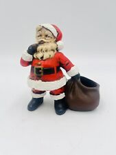 Vintage Retro Holland Mold Ceramic Santa Claus With Gift Toy Bag Hand Painted