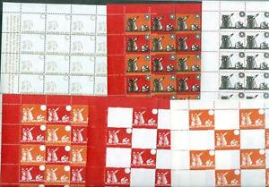 Denmark. Christmas Seal 1971 Sheet Scale/Proof Print. 7 Sheets.Perfor. Compl.Set