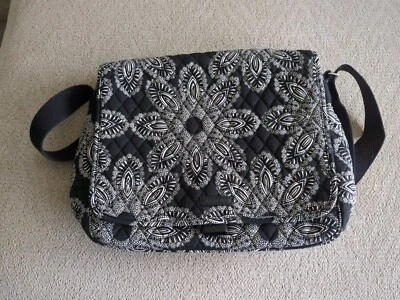 VERA BRADLEY Estuche Portafolio para Laptop con Correa - Noche y Día Negro Blanco Bolso Cartera Foto 1 de 4