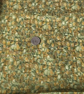 7/8 Yd Shades of Green & Brown Fabric Beth Ann Bruske David Textiles - Picture 1 of 4