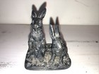PAIRPOINT MFG CO FIGURAL SILVERPLATE RABBITS VICTORIAN Napkin Ring 1880s Broken