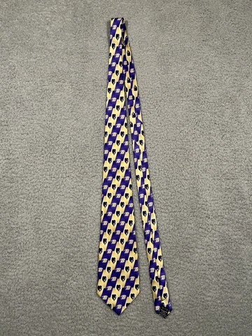 NFL Baltimore Ravens Logo 100% Silk Neck Tie Gold & Purple Cover