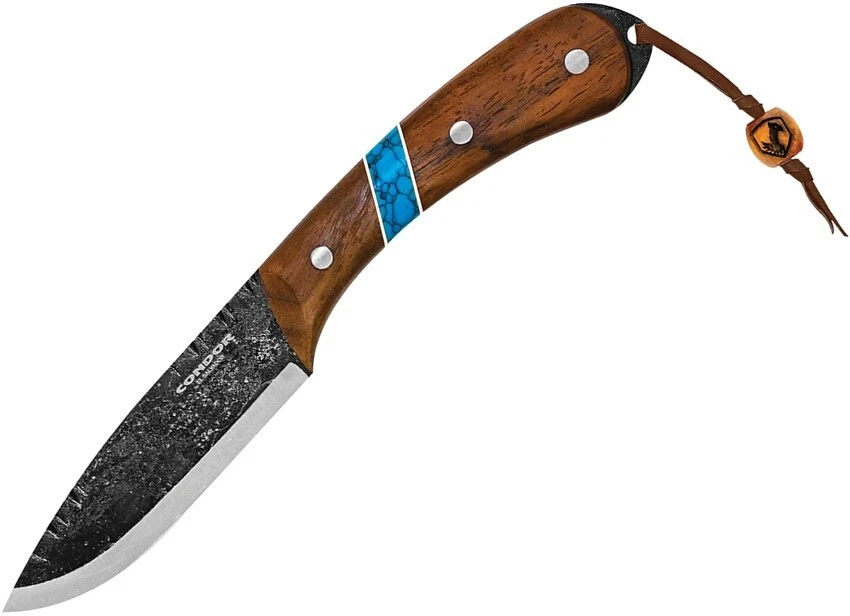 Condor Blue River Small Hunting Fixed Blade Knife Walnut & Turquoise 282543hc