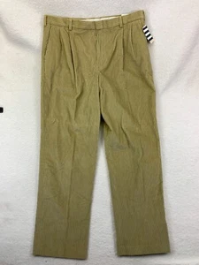 Pantalones de pana para hombre Lands' End 40x34 caqui tostado plisado ajuste clásico 100 % algodón - Imagen 1 de 11