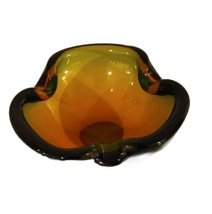 Vtg Flavio Poli for Seguso Green Blue Yellow Red Glass Candy Dish Ashtray - Picture 1 of 10