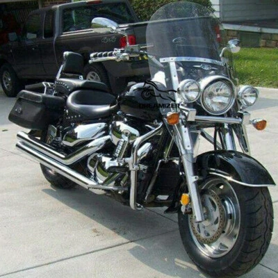 18"x16" Smoke Motorcycle Handlebar Windshield For Suzuki Boulevard C90 C50 C50T - Image 1 of 4