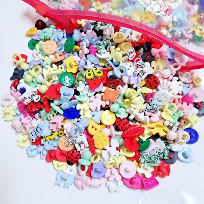 Baby Buttons Joblot Heart Duck Teddy Face Insect Bow Train Bird Sewing Craft Mix - Image 1 of 4