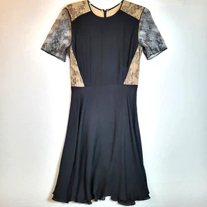 Abito donna Jason Wu pizzo seta foderato georgette taglia 8 nero cocktail sera - Foto 1 di 13