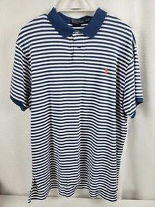 Polo by Ralph Lauren Men's Blue & White Striped SS Polo Shirt Size Extra Large - Picture 1 of 8