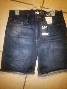 Lee Regular Fit Bermuda Mid Rise 14M Devotion Dark Denim  NWT - Picture 1 of 2