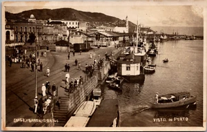 Postal RPPC de colección del puerto de Santos de Brasil - Imagen 1 de 2