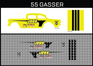 Tobogán acuático Hot Wheels (1/64), 55 Gasser "JEGS", impreso blanco primero, calcomanías - Imagen 1 de 5