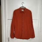 Folk Shirt Orange Corduroy Needlecord Long Sleeve Button Cotton Size 3 Men’s