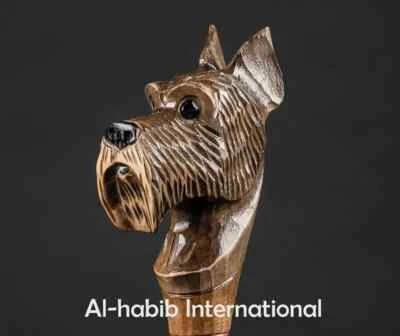 Bastone da passeggio in legno manico per cani desiderato a mano miglior regalo - Immagine 1 di 2