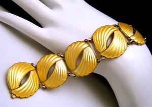 Beautiful Nils Elvik Norway Sterling Silver Yellow Enamel Panel Bracelet Vermeil - Picture 1 of 6