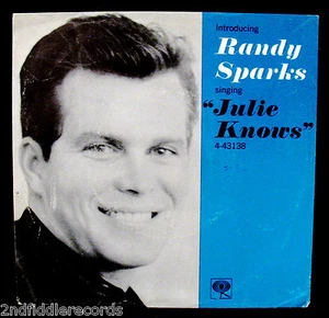 RANDY SPARKS-Julie Knows-Very Rare Promotional Picture Sleeve-COLUMBIA #4-43138 - Picture 1 of 2