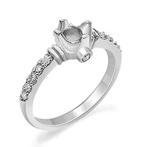 0,15 kt runder Diamantbesatz Ehering G VS2 Verlobungsring 14 kt Gold weißer Akzent - Bild 1 von 2