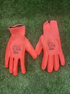 (Pair) Samurai Hi-Vis Cut-Resistant Glove Silicone Palm Coating XL CR860-10 - Picture 1 of 4