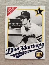DON MATTINGLY New York YANKEES 1989 NABISCO RITZ BASEBALL CARD '81