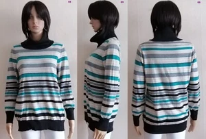 Canda Damen Rollkragenpullover gestreift mehrfarbig Polyester Acrylic Nylon Gr.M - Bild 1 von 7