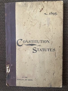 Constitution & Statutes Grand Lodge Domain Of Ohio Toledo 1895 Vtg Book - Picture 1 of 9