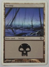 MAGIC THE GATHERING MTG 2003 8th EDITION BLACK SWAMP LAND CARD