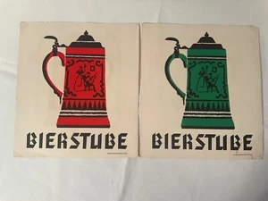 Vintage Bierstube Lot deutsches Bier Poster Kunst Werbung 1968 Bierbecher Bar Stein - Bild 1 von 11