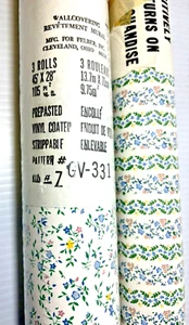 Vintage Wall covering Prepasted Vinyl Coated Double & Triple Roll 2 like designs - Picture 1 of 8