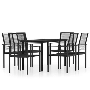 Garden Dining Set Black Furniture 140/80 cm Table Length 3/5/7 Piece vidaXL - Picture 1 of 6