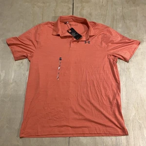 Under Armour Men's Golf Polo Performance Short Sleeve Shirt Large Venom Red - Picture 1 of 7