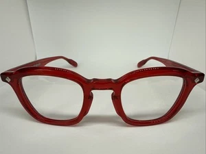 Lunetterie Generale Designer Cognac Red Frame 48mm Eyeglasses - Picture 1 of 3