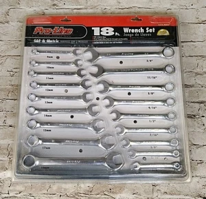 18pc PRO Line Chrome Plated WRENCH SET SAE & METRIC - Picture 1 of 4
