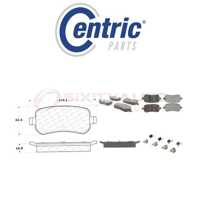 Centric Ceramic Disc Brake Pads w Shims for 2009-2013 Dodge Journey 2.4L ts Foto 1 de 4