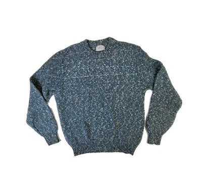 Pinnacle Sweater Men's Unisex Medium Blue Pullover Crewneck Wool Blend USA Vtg - Image 1 of 4