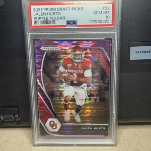 2021 Panini Prizm Draft Picks Jalen Hurts Purple Pulsar 12/25 PSA 10 - Picture 1 of 7