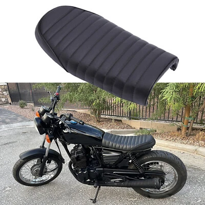 Sillín plano de asiento de corredor café negro para motocicleta Honda CB CL Suzuki GS Yamaha Foto 1 de 4