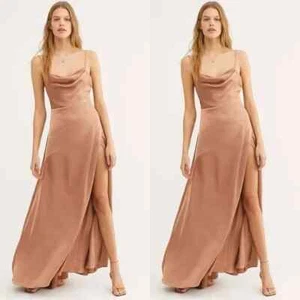 Free People Fame And Partners The Rosabel Maxi Dress UK 14 Bronze BNWT RRP £258 - Picture 1 of 13