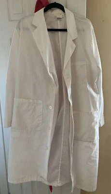 Lab Safety Supply white Lab coat Size 46 Inch 3 pocket USA made - Image 1 of 3
