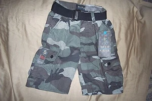 Boys Camo Shorts Hiking Woodland Camo Shorts Sz 14 + Belt Camo Cargo Shorts $36 - Picture 1 of 9