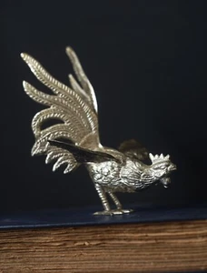 Silver Plated Fighting Cockerel Vintage - Picture 1 of 6