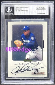 2000 FLEER SHOWCASE FRESH INK AUTO: ALEX RODRIGUEZ -ON CARD AUTOGRAPH 9 BAS/BGS - Picture 1 of 5