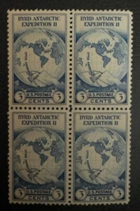 US Stamps #733 MNH OG Globe Byrd Artic Expedition Block of 4 - Picture 1 of 2