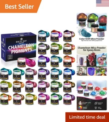 28 Jars of Color Shift Mica Powder Set - Color Shifting Mica for Epoxy Resin,... - Image 1 of 4