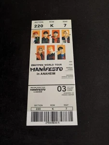 ENHYPEN WORLD TOUR 'MANIFESTO Custom K-Pop Concert Tickets - Picture 1 of 9