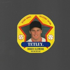 1989 TETLEY DISC #08 ROGER CLEMENS RED SOX NRMT++