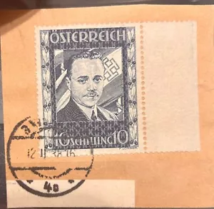 Austria 1936 Dollfuss sello de aniversario cancelado en papel - Imagen 1 de 2