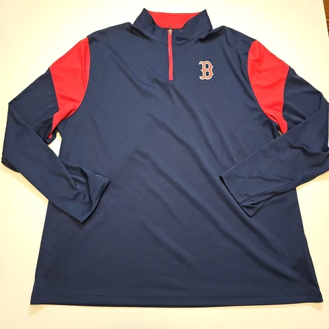 Boston Red Sox 1/4 Zip Long Sleeve Shirt Fanatics Blue 3XL Excellent Condition Cover