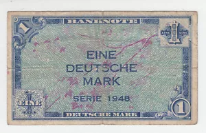 Deutschland 1 Mark-Banknote, Serie 1948 stark gebraucht 117050 - Bild 1 von 2